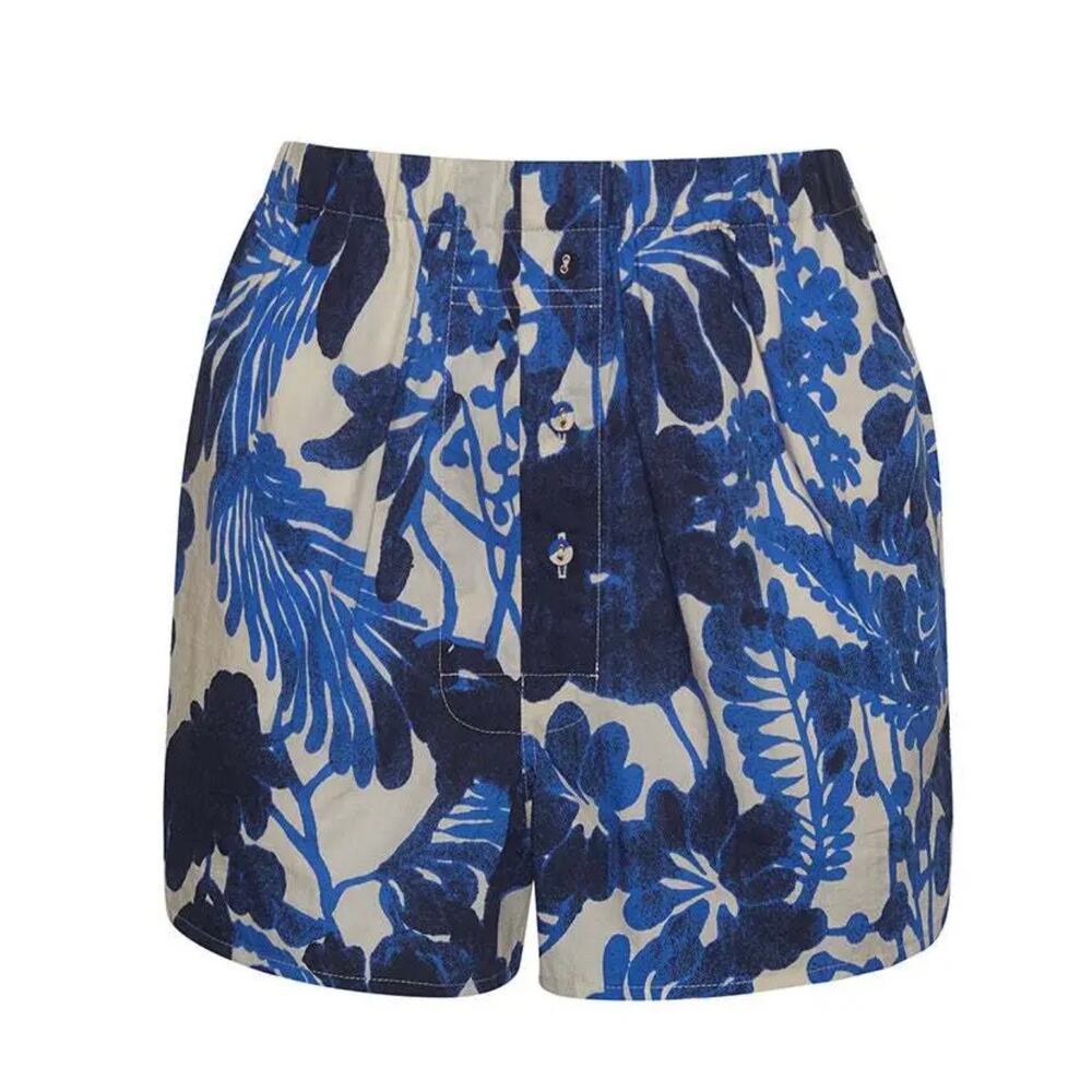 Cara Cara Brooks Printed Short Blue White Size S 100% cotton